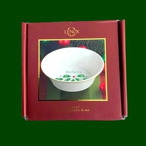 Lenox Holiday Oval Believe Candy Dish